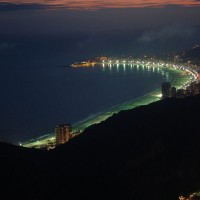 vista do Pão de Açucar pela Praia de Copacabana